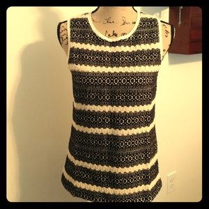 Lucky Brand 🍀 Black/cream crochet sleeveless top!